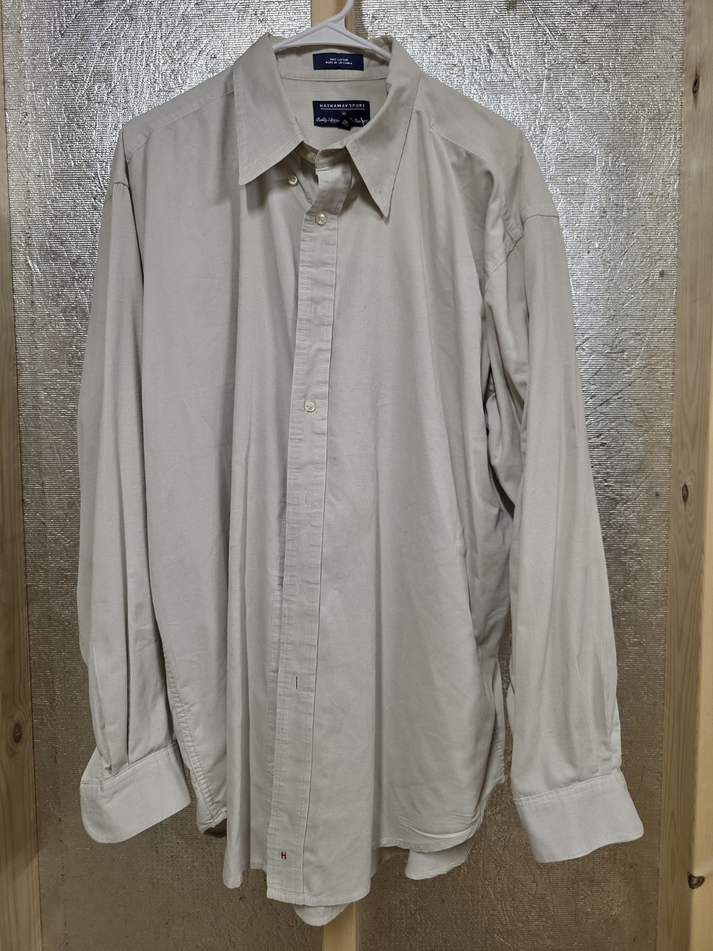 Classic Men's Long-Sleeve Shirt - Beige Size XL